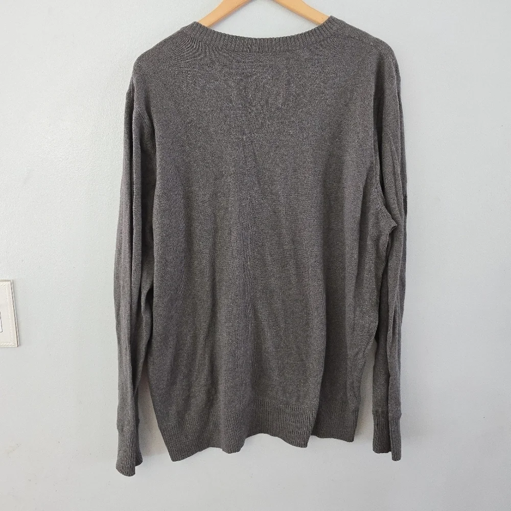 American Eagle Sweater Mens XXL Brown Cotton Vintage Fit Pullover V-Neck Preppy